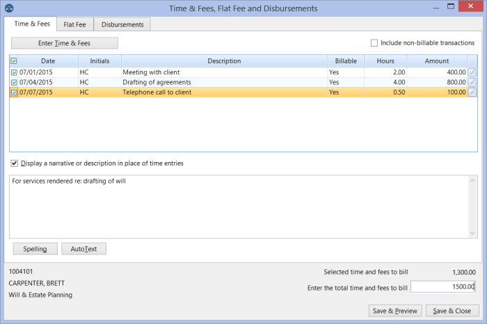 Law firm billing software