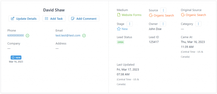 Law firm lead tracking